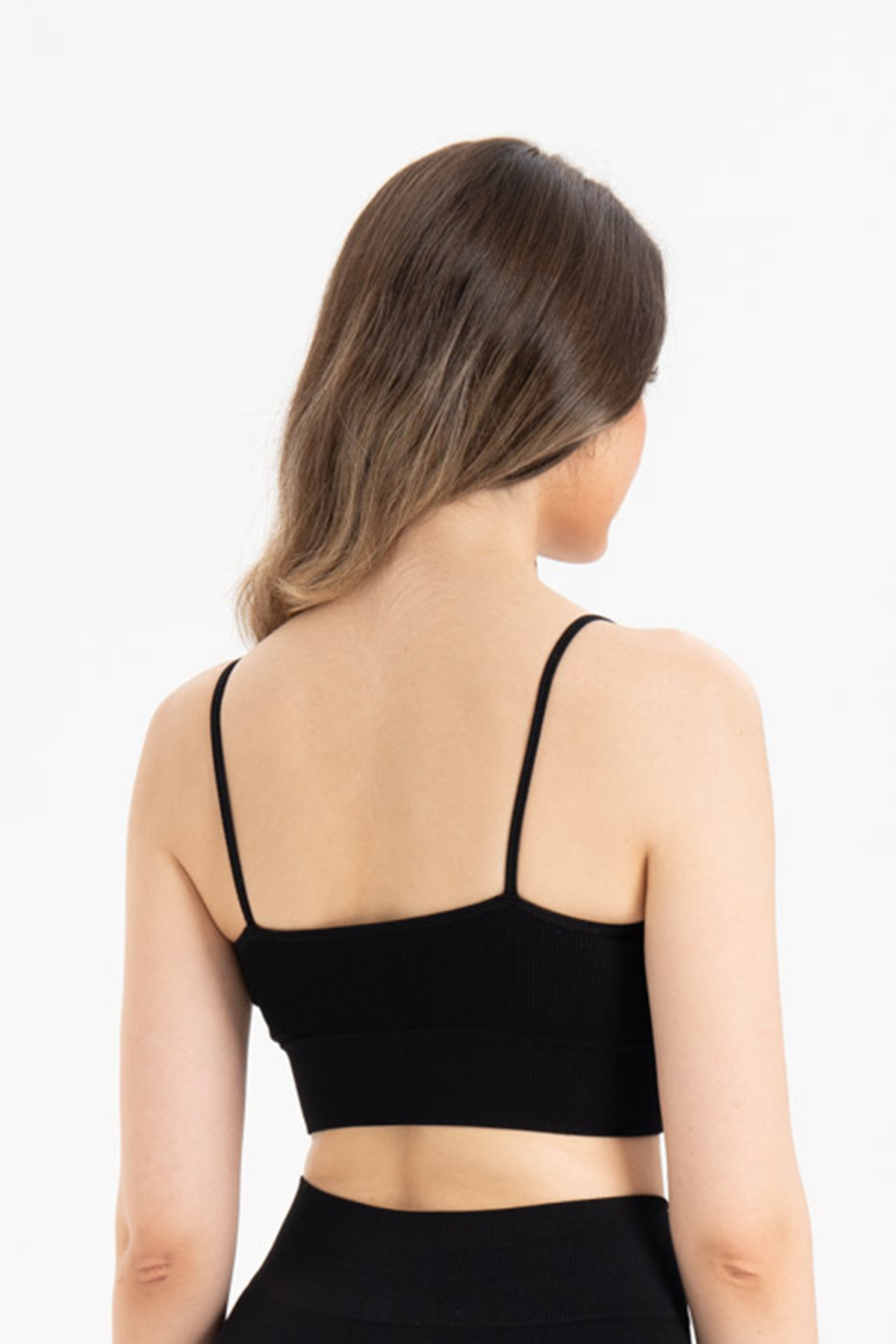 Seamless Toparlayıcı İp Askılı Büstiyer Siyah