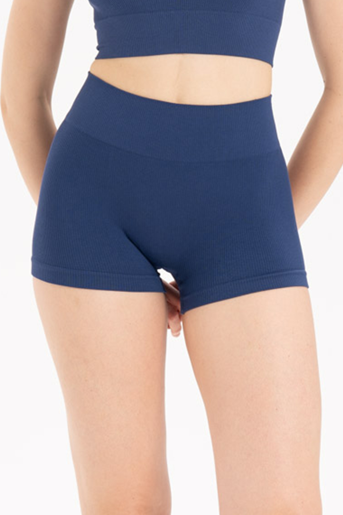 Kadın Seamless Yüksek Bel Mini Tayt Toparlayıcı, Esnek Kumaş Lacivert