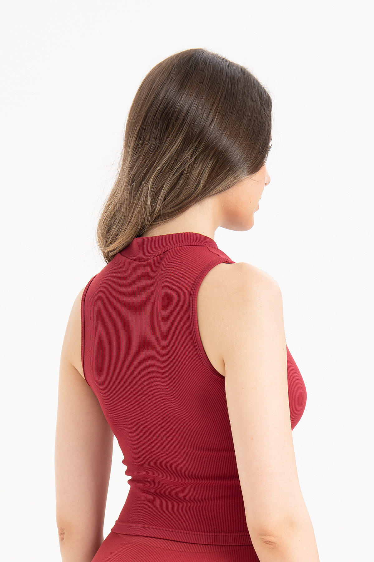 Seamless Toparlayıcı Fit Büstiyer Kolsuz Bluz Kırmızı