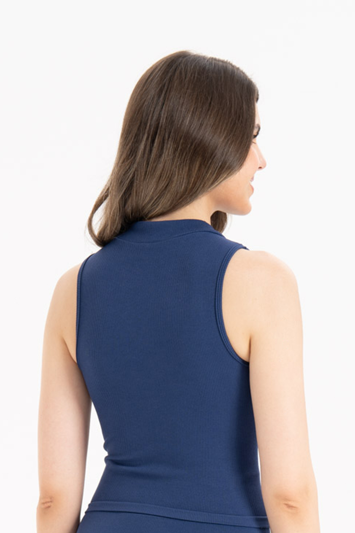 Seamless Toparlayıcı Fit Büstiyer Kolsuz Bluz Lacivert