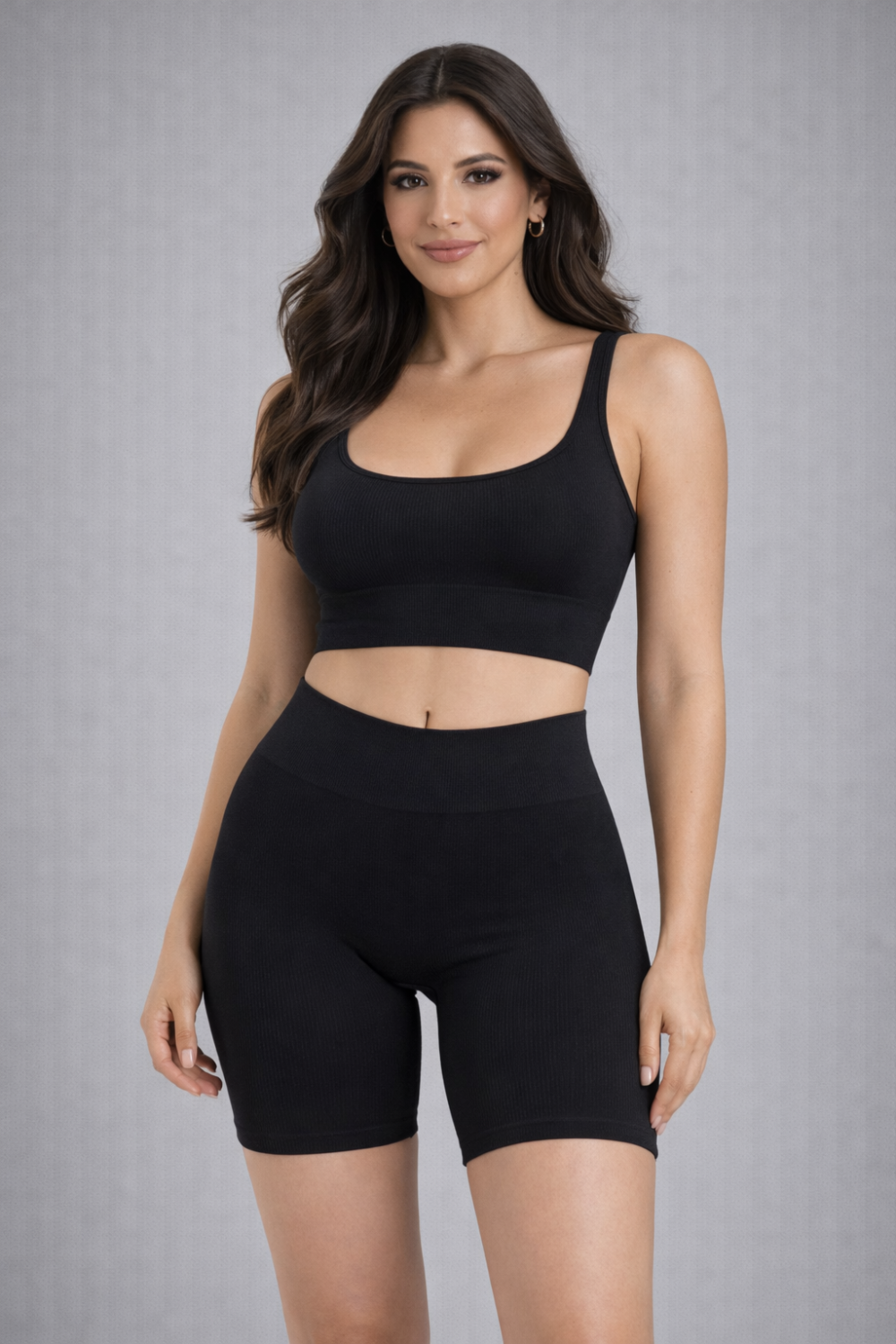 Kadın Seamless Bisiklet Tayt Yüksek Bel, Toparlayıcı, Esnek Kumaş Siyah