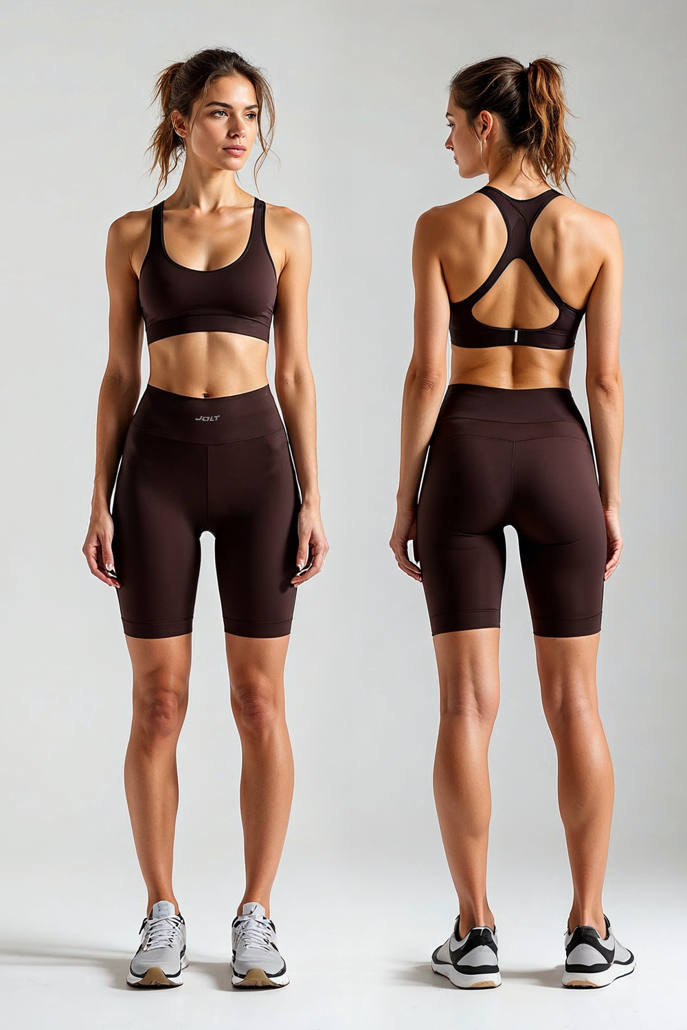 Kadın Düz Kahverengi Kısa Tayt Model No : 001