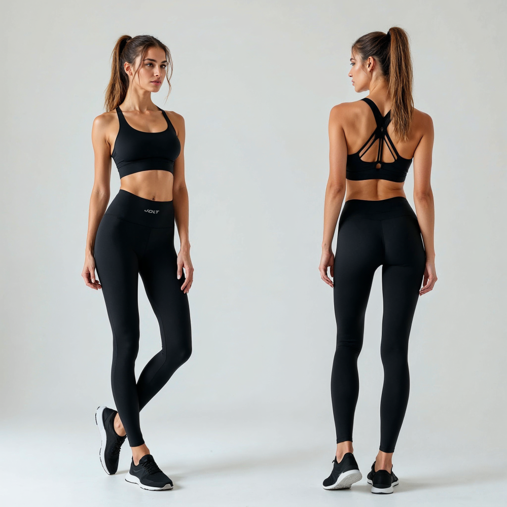 Kadın Düz Siyah Uzun Tayt Model No : 003