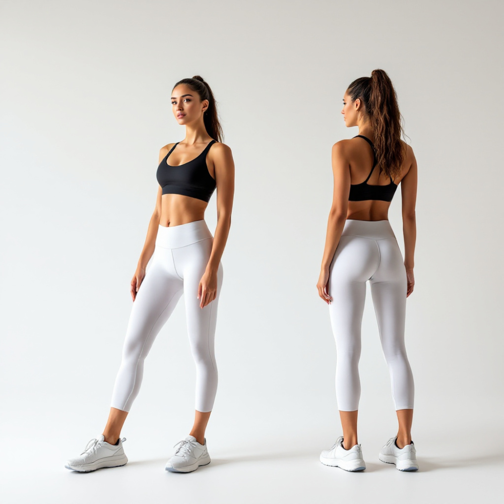 Kadın Düz Beyaz Uzun Tayt Model No: 028