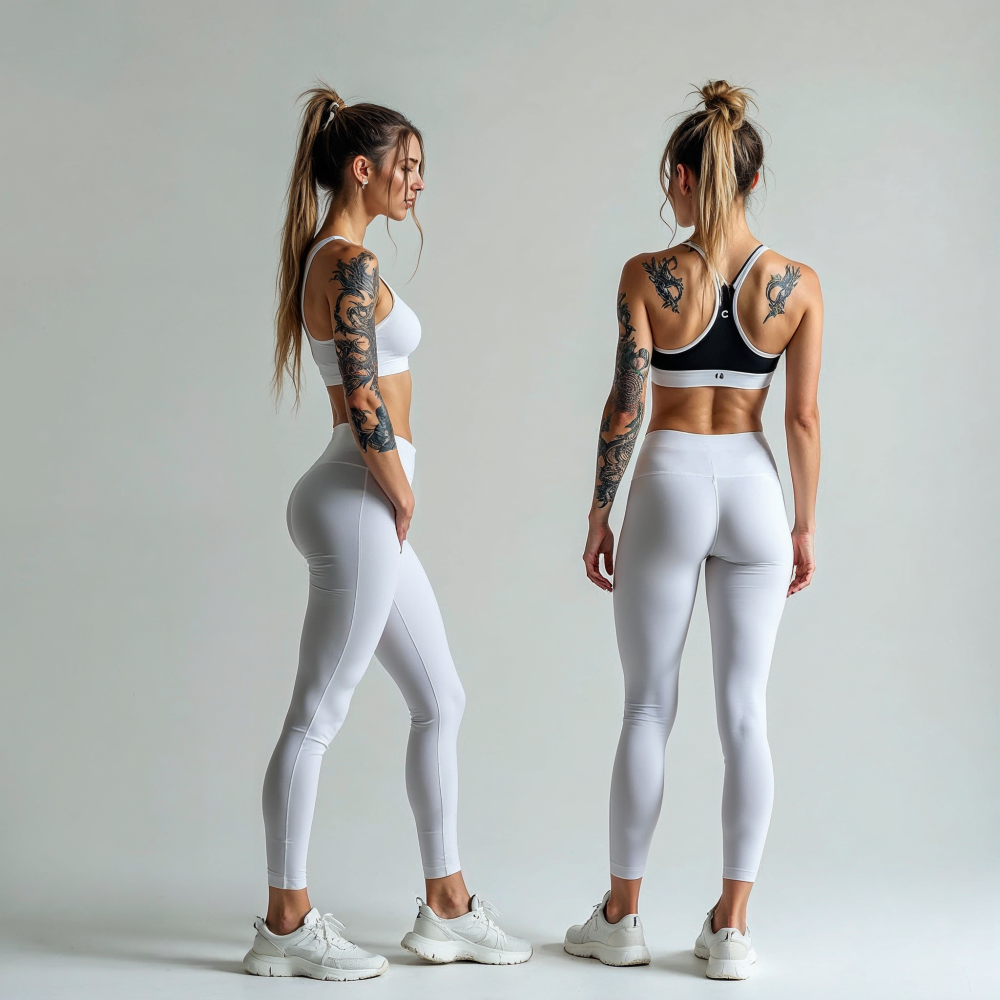 Kadın Düz Beyaz Uzun Tayt Model No: 030