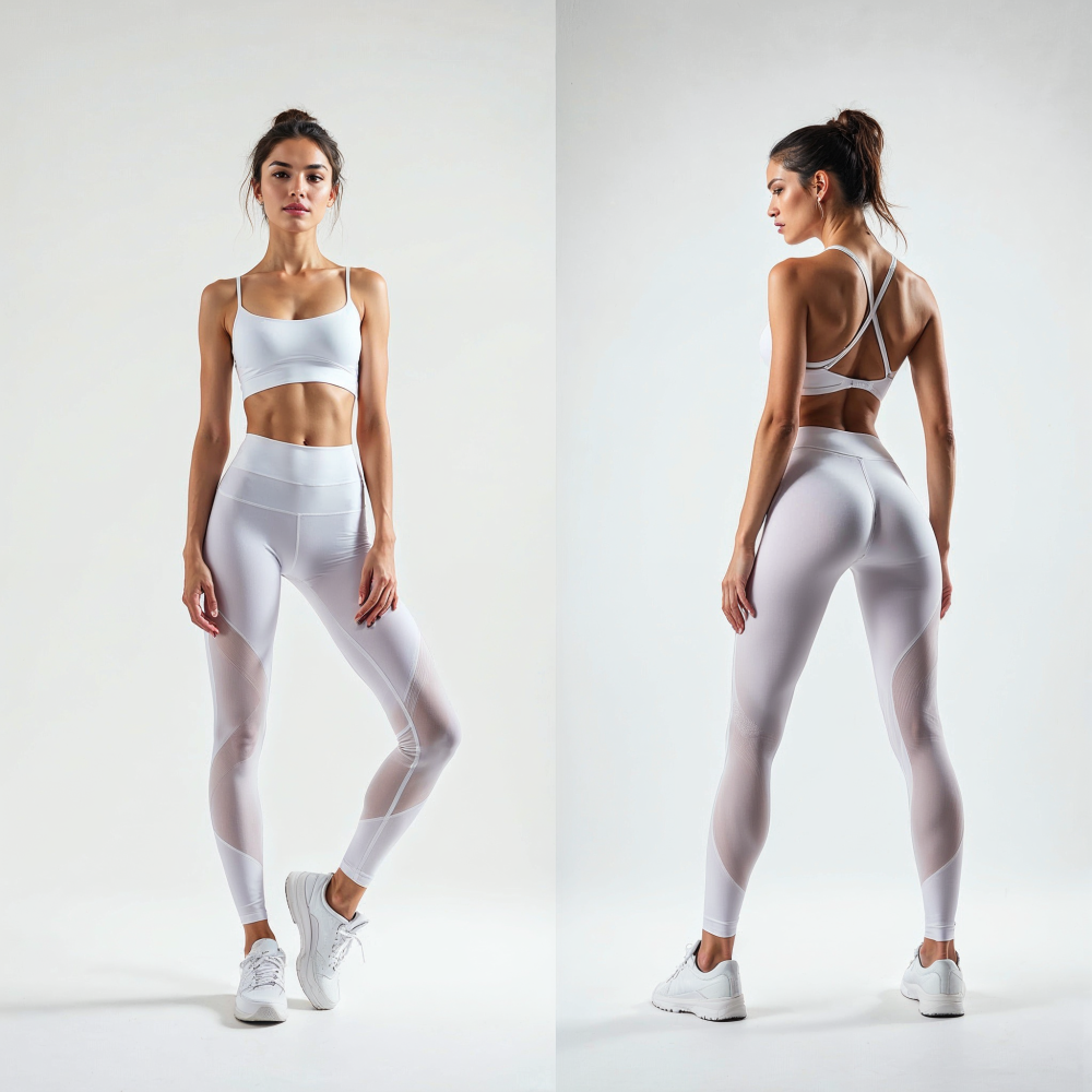 Kadın Düz Beyaz Uzun Tayt Model No: 052