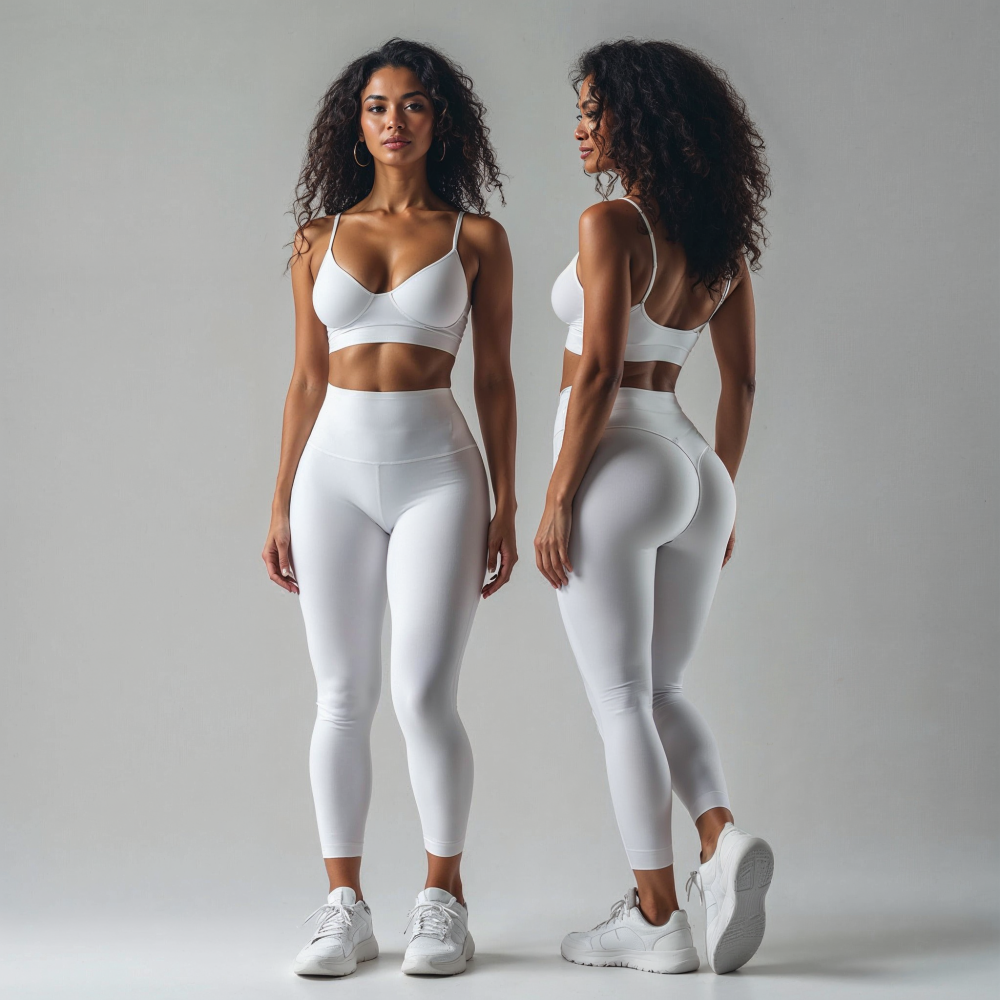 Kadın Düz Beyaz Uzun Tayt Model No: 063