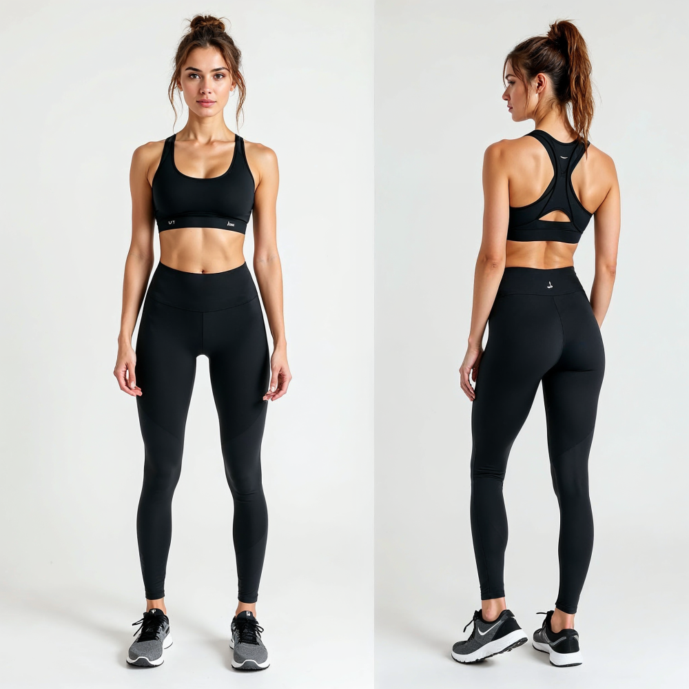 Kadın Düz Siyah Uzun Tayt Model No: 002