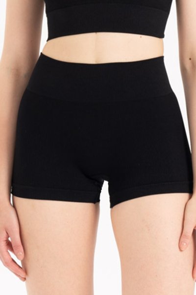 Kadın Seamless Yüksek Bel Mini Tayt Toparlayıcı, Esnek Kumaş Siyah