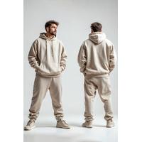 Bej Renk Erkek Sweatshirt Hoodie