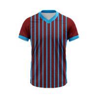Bordo Mavi V Yaka Çizgili Taraftar Forması