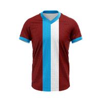 Bordo Mavi V Yaka Modern Tasarım Taraftar Forması
