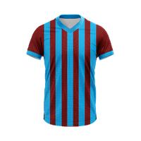 Bordo Mavi V Yaka Tam Çubuklu Taraftar Forması