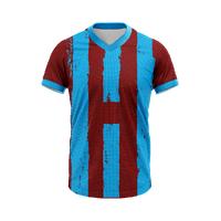 Bordo Mavi V Yaka Yeni Çubuklu Taraftar Forması