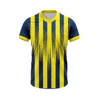Sarı Lacivert V Yaka Modern Çubuklu Taraftar Forması