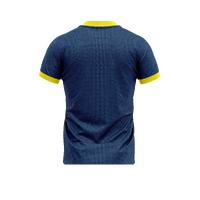 Sarı Lacivert V Yaka Modern Çubuklu Taraftar Forması