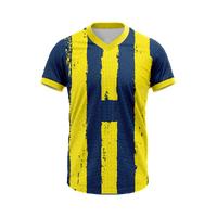 Sarı Lacivert V Yaka Yeni Çubuklu Taraftar Forması