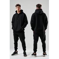 Siyah Renk Erkek Sweatshirt Hoodie